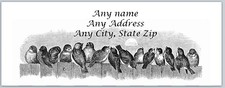 Personalized address labels Row of Birds K 590 