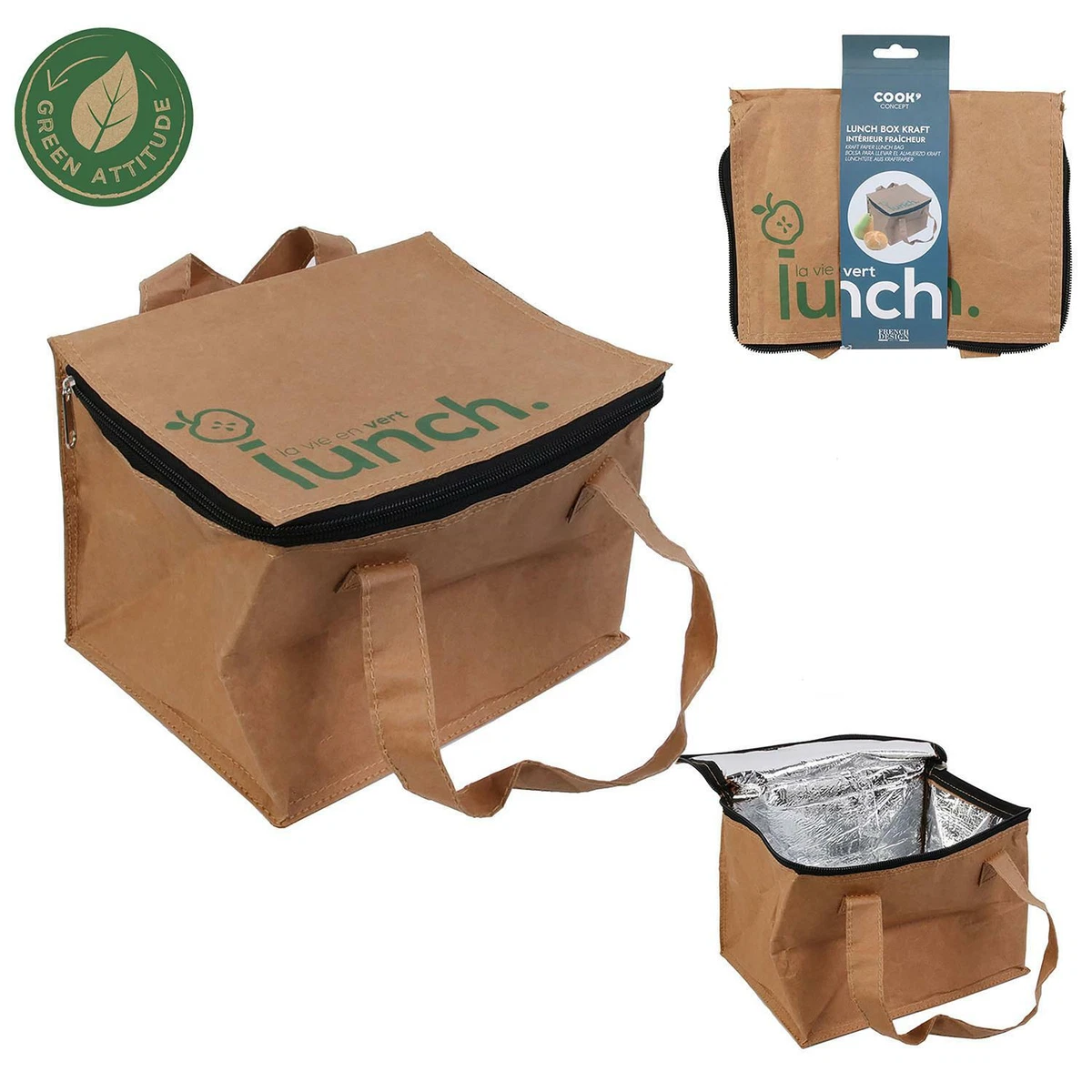 Lunch Bag Kraft - Sac Repas - Isotherme - 22x16x17,5 cm - Eco