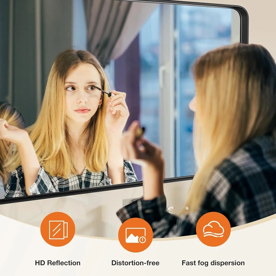 30x40" Home Bathroom Wall Mirror Metal Frame Rectangular Anti-Rust Vanity Mirror - Image 2 of 4