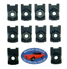 Body Fender Wheel Well Bumper Bolt Frame Support 1/4-20 Cage Nuts Ford 10pc A23