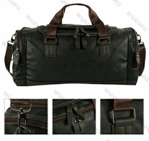 Reisetasche Leder Weekender Sporttasche Schulter Tasche Herren Schwarz XXL B - Bild 5 von 9