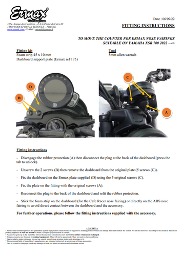 Schermo Parabrezza Anteriore Ermax Non Verniciato Yamaha XSR 700 2022 - 2024 - Foto 6 di 9