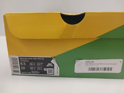 Size 8.5 - Nike SB Dunk High RX-0 Unicorn Gundam Very Good Pre-owned with Box - Picture 24 of 24