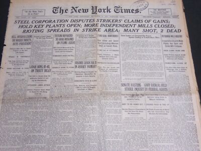 1919 SEPT 24 NEW YORK TIMES - RIOTING SPREADS IN STRIKE AREA MANY SHOT- NT 7031