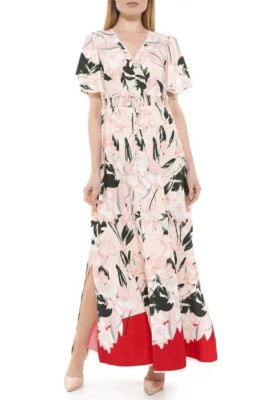 NWT Alexia Admor Gianna V Neck Maxi Size 6 in Blush Painted