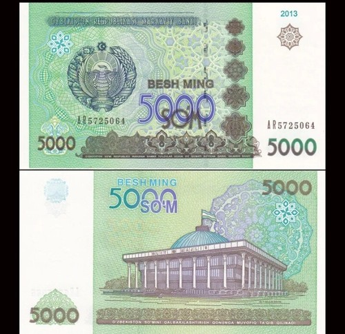 Billete UZBEKISTAN / UZBEQUISTAN 5000 Sum 2013 SC/ UNC Som