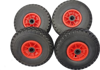 4 x PU Rad Bollerwagen Bollerwagenrad Sackkarre pannensicher Ersatzrad 20mm