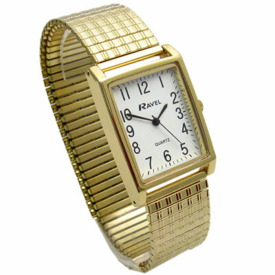 Herren leicht ablesbare rechteckige expandierende Uhr Modell R0220.01.1 von Ravel