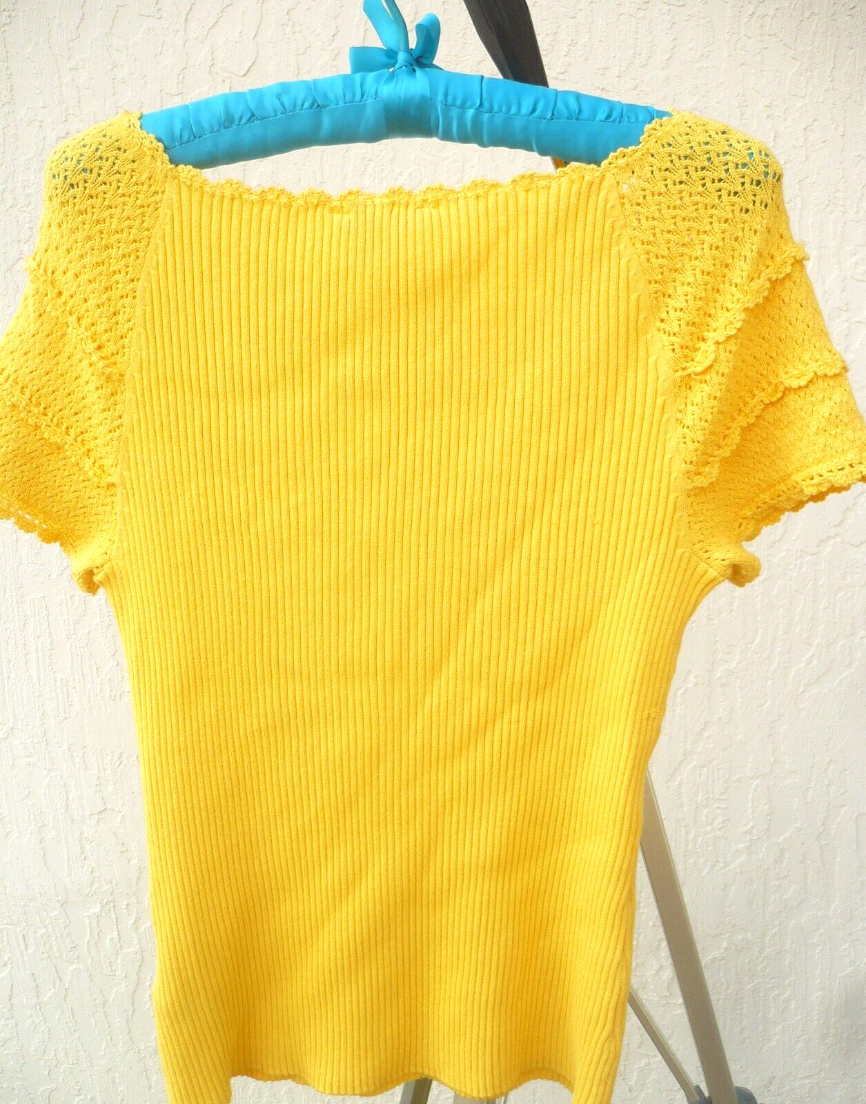 NYGARD SOLID YELLOW SPRING SWEATER RIBBED RIB CRO… - image 4