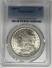 1881-O Morgan Silver Dollar Coin PCGS MS 61 (11)