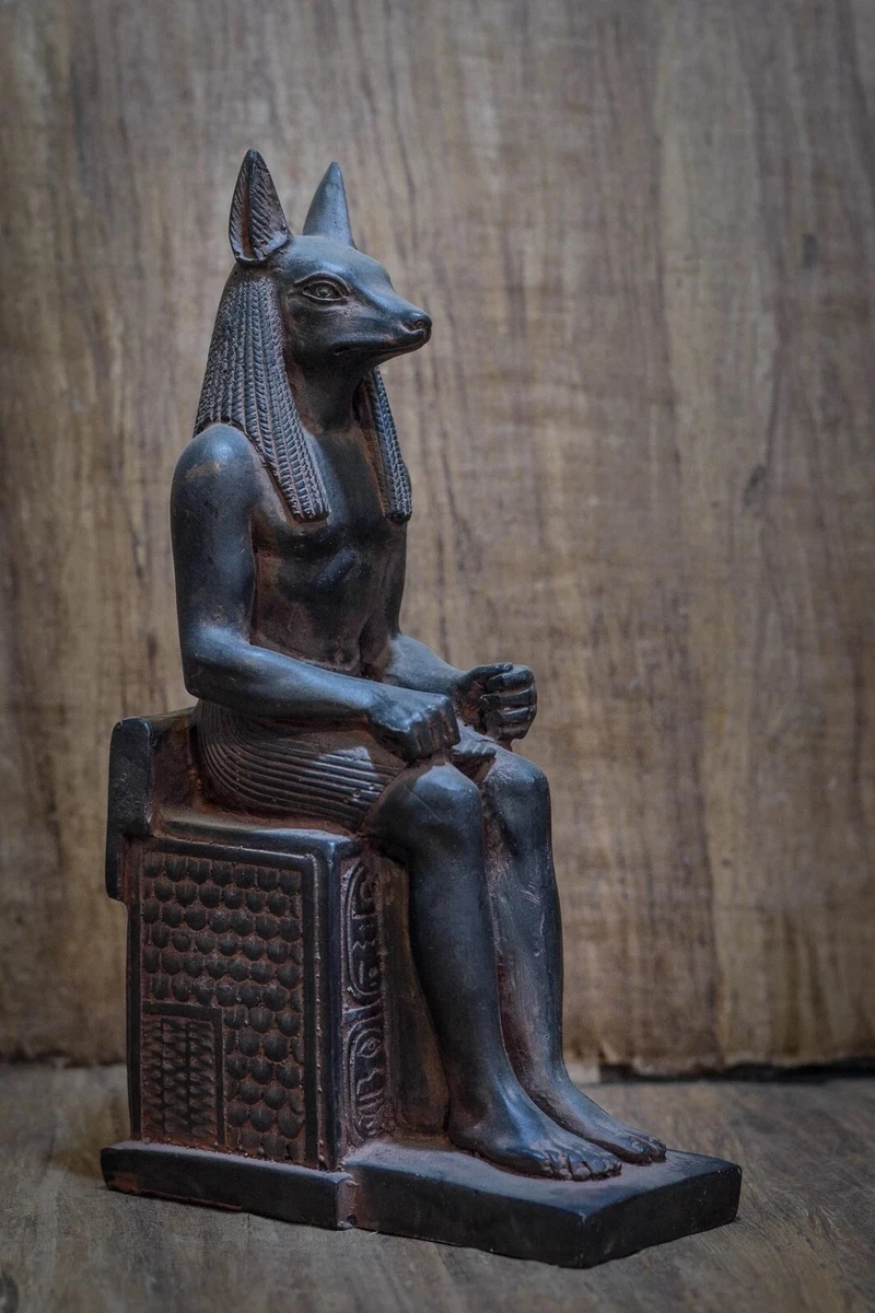 seated Anubis statue God of Death Sculpture black stone heavy made in Egypt  | eBay