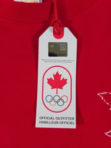 NUEVO CON ETIQUETAS RARO 2014 Juegos Olímpicos Canadá Auténtico Hudson's Bay Hombres Camiseta Grande Hoja Roja - Imagen 4 de 12