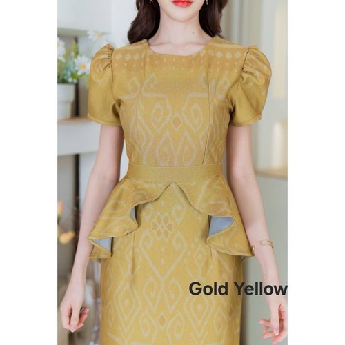 Thai Dress Modern Fabric Gown Set Wedding Skirt Blouse Print Costume Women Long - Picture 9 of 11