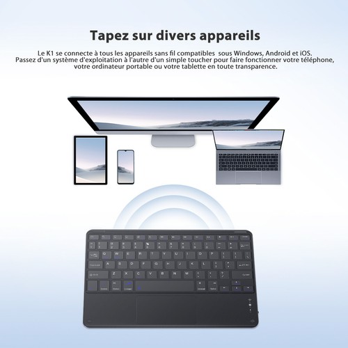 Clavier QWERTY Universel sans fil Bluetooth 3.0 PC Tablette Smartphone ordi Neu - Photo 4/11