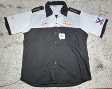 Vintage Pyroil Racing Crew Shirt Scott Valvoline Black White XL