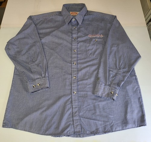 Red Kap Mens Long Sleeve Work Shirt Blue Plaid Code Blue Plumbing Size XXL Reg