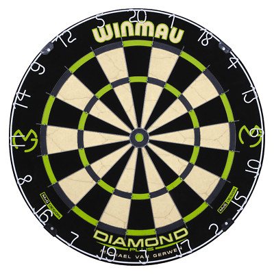     WINMAU Bristle Steel Dart Board Dartboard Dartscheibe MvG Diamond Gerwen