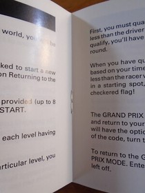 Michael Andretti's World GP Nintendo NES Manual Only ~ Instruction Booklet