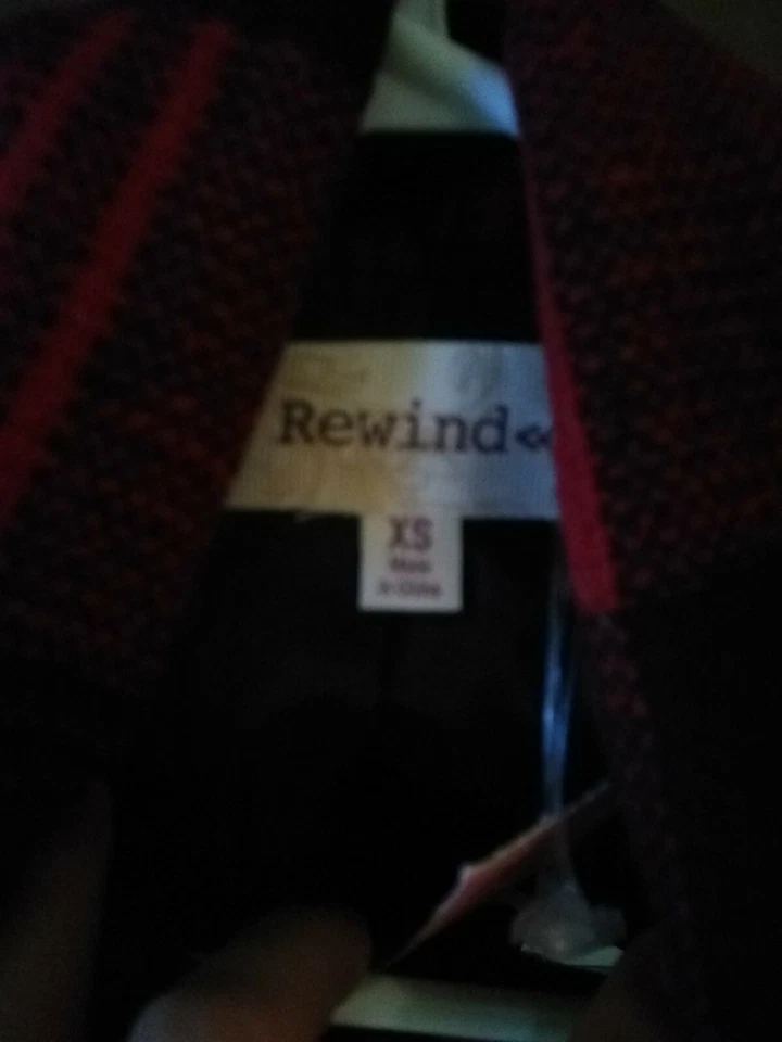 Перемотка женщин красный шарф кожаная куртка XS - Изображение 2 из 4