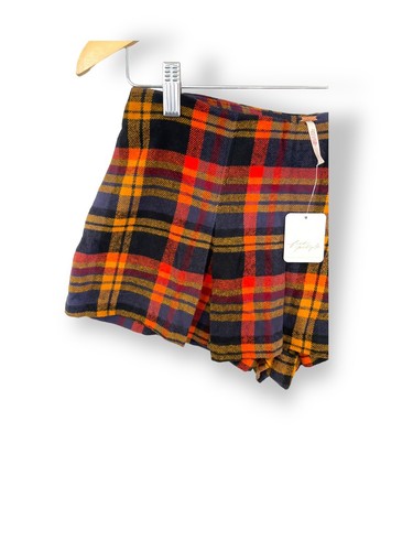 Free People Plaid Tartan Shorts Size US 0 UK 4 brown orange check - Picture 5 of 12