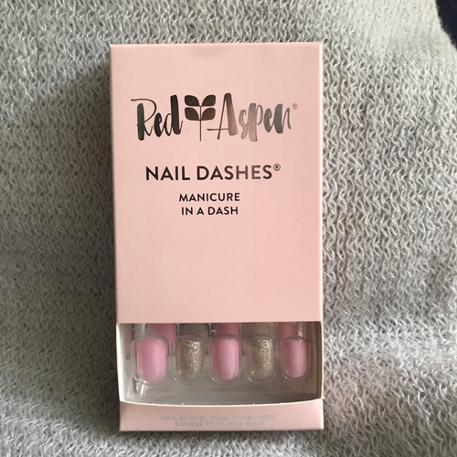 Pink & Gold Glitter, Short, Square, Summer, Vacation Press On Nails