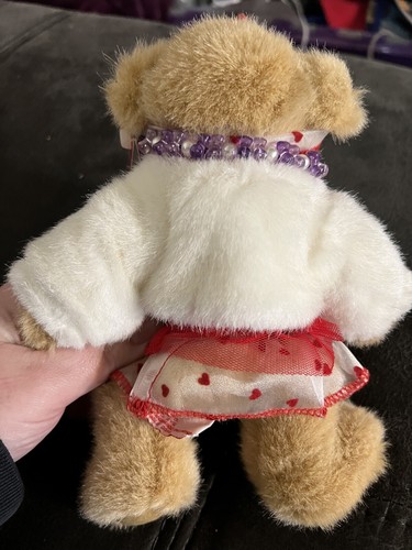 NWT Russ Tootsie Valentine 7" Bear Plush W Heart Necklace - Picture 4 of 8
