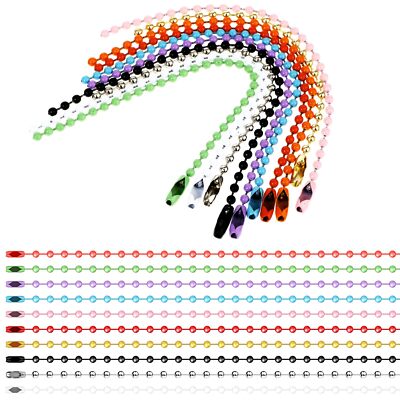 Ball Beads Chain, 100Pcs Metal Hanging Chains 4.72 Inch Dog Tag Chain