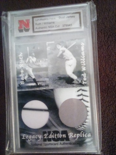 Babe Ruth Ted Williams 1of 1 Repleca Pieace dual Jersey. Ruth/Williams - Picture 3 of 9