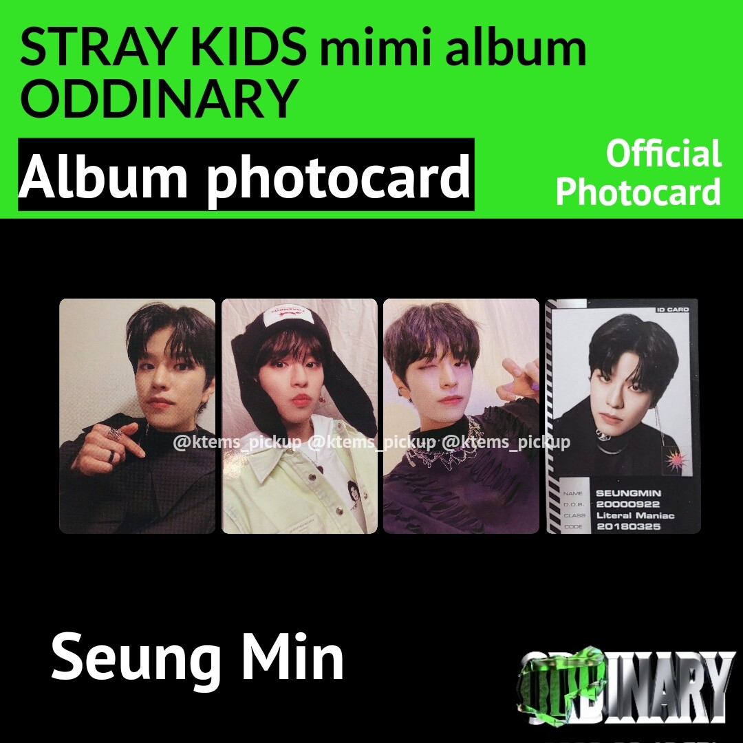Stray Kids ODDINARY selfie official album photocard : SeungMin | eBay