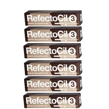 RefectoCil Eyebrow & Eyelash Tint 15ml - NATURAL BROWN No. 3 [ Pack of 6 ]