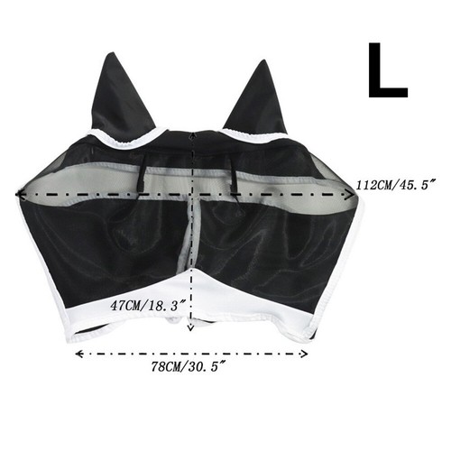 Horse Anti Mosquito Fly Mask Veil Hood with Ears Eye Protection Full Mesh Decor - Picture 15 of 15