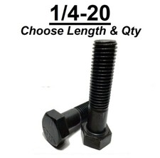1/4-20 Hex Bolt Plain Steel Grade 5 Cap Screw Choose Length  Quantity 
