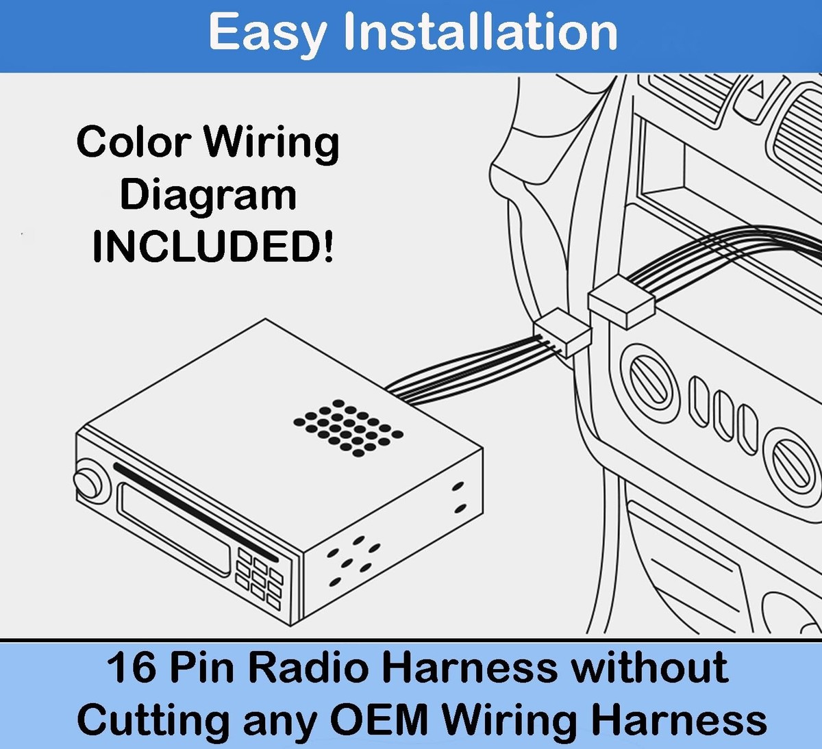 Receptor Estéreo JVC KDT92MBS Con Kit De Cableado Para Harley - Compatible IDataLink, Montaje DIN