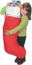 Fun Express Giant Christmas Stocking 45 Inch - Extra Large Red Felt Holiday... 