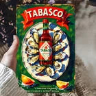 Tin Metal Signs Home Décor Vintage Tabasco Sauce Wall Art Rustic 2D Flat Iron Ki