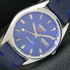 AUTOMATIC 6309A VINTAGE REFURBISHED SEIKO 5 JAPAN MENS BLUE DIAL WATCH a701734-1