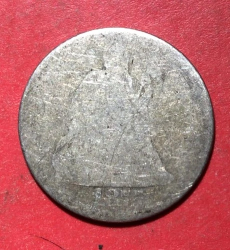 1875 US Seated LIBERTY SILVER Dime! Old US Coin!