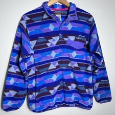 Vintage Patagonia Snap-T Synchilla Fleece Pullover Jacket Tribal Aztec Women's M