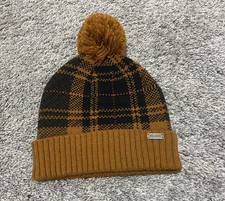 Igloos Pom Beanie One Size Brown Plaid One Size,Excellent