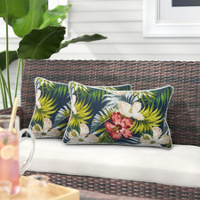 Pack of 2 Outdoor Lumbar Pillow Case Covers 12"X20", Waterproof Rectangular Thro