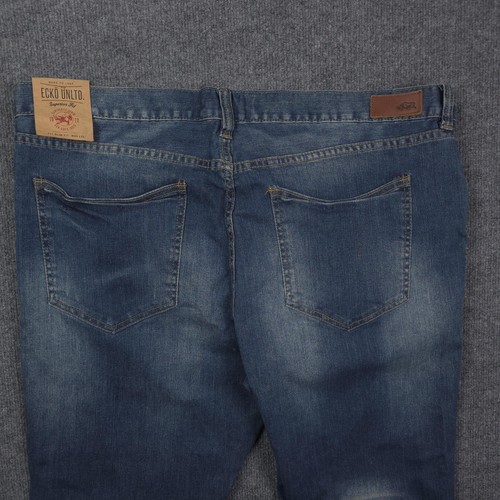 Ecko Unltd Jeans Mens 40x32 Blue 711 Slim Fit Tapered Stretch Denim Casual - Afbeelding 4 van 14