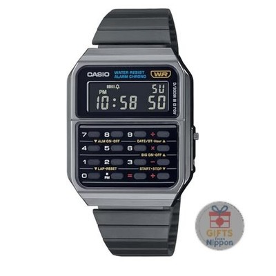 Casio Vintage CA-500WEGG-1B Digital Watch Quartz 8-Digit Calculator Metal Band
