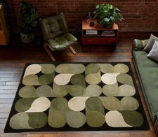 Romy Jive Rug 15 Green Modern Large Area Geometric Lounge Bedroom Soft
