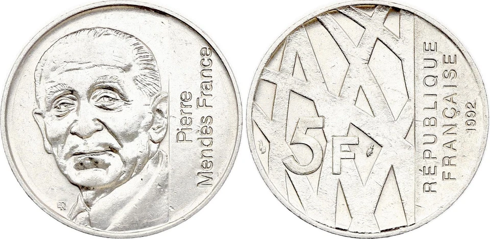 France 5 Francs Pierre Mendes France - 1992 - Photo 1/1