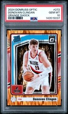 2024 PANINI DONRUSS OPTIC ORANGE SHOCK #272 DONOVAN CLINGAN 119/225 PSA 10