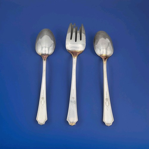 Juego de cubiertos Rogers Bros Ancestral 1847 3 piezas 2 cucharas y tenedor para servir - Imagen 2 de 8