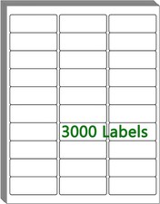 100 Sheets 30 UP 1" x2-5/8 Shipping Labels 3000 Pcs FBA Label Stickers for La...