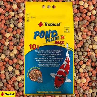 Tropical Pond Pellet Mix M 10 Liter Teichfutter Koi Goldfisch