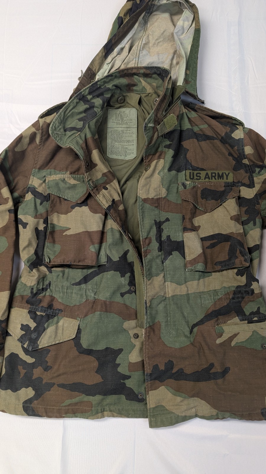 M-65 Field Jacket Med. Short Woodland Camo Army So Sew Styles Inc. Cold Weather image 8