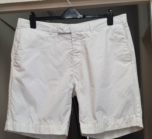 RALPH LAUREN White Cotton Slim Fit Chino Shorts - size W 36